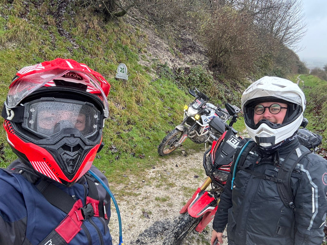 A day out in the woods on an F900GS and CRF1000L Africa Twin (slippery December South East UK TET)