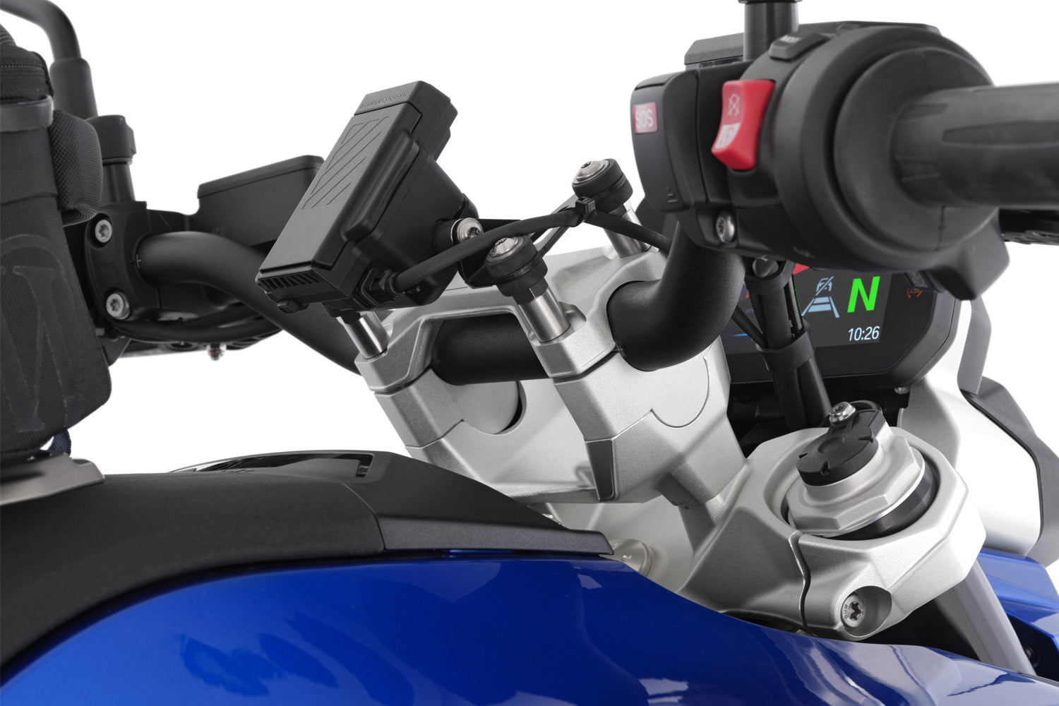 Wunderlich ERGO Handlebar Riser R 1300 R for models with BMW sat nav
