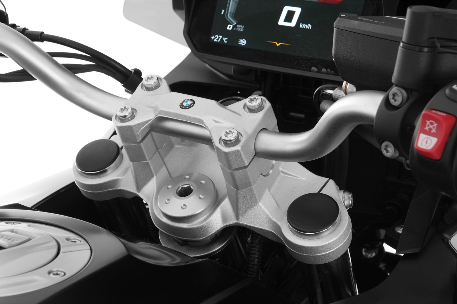 Wunderlich “ERGO” handlebar riser for models without a BMW sat nav F 750 GS / F 800 GS