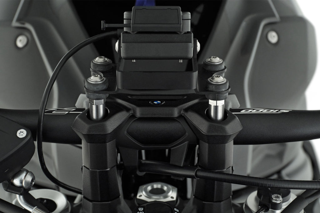 Wunderlich special screws for handlebar riser with sat nav