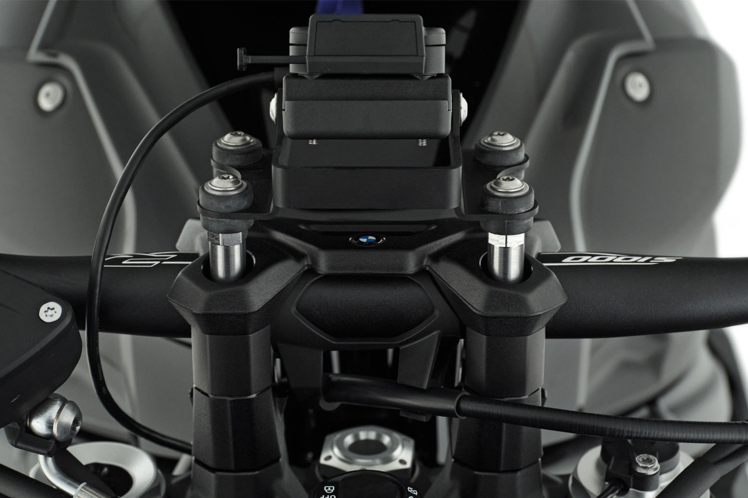 Wunderlich special screws for handlebar riser with sat nav