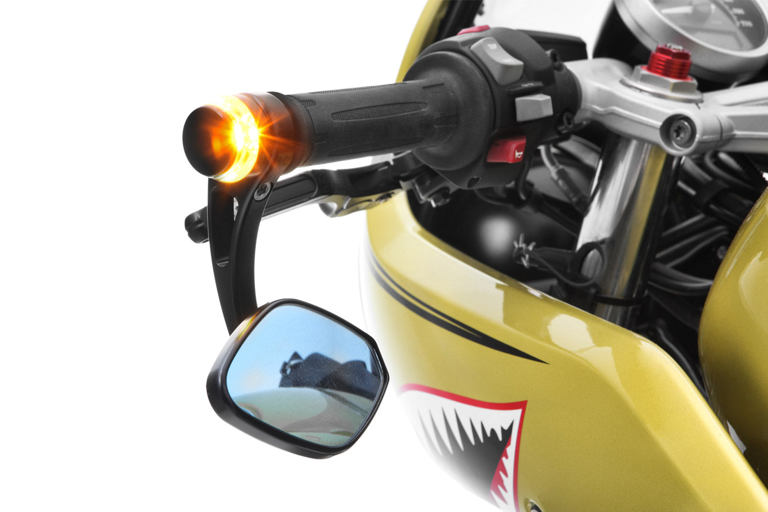 Adapter for handlebar end mirror and mo.Blaze Disk indicator
