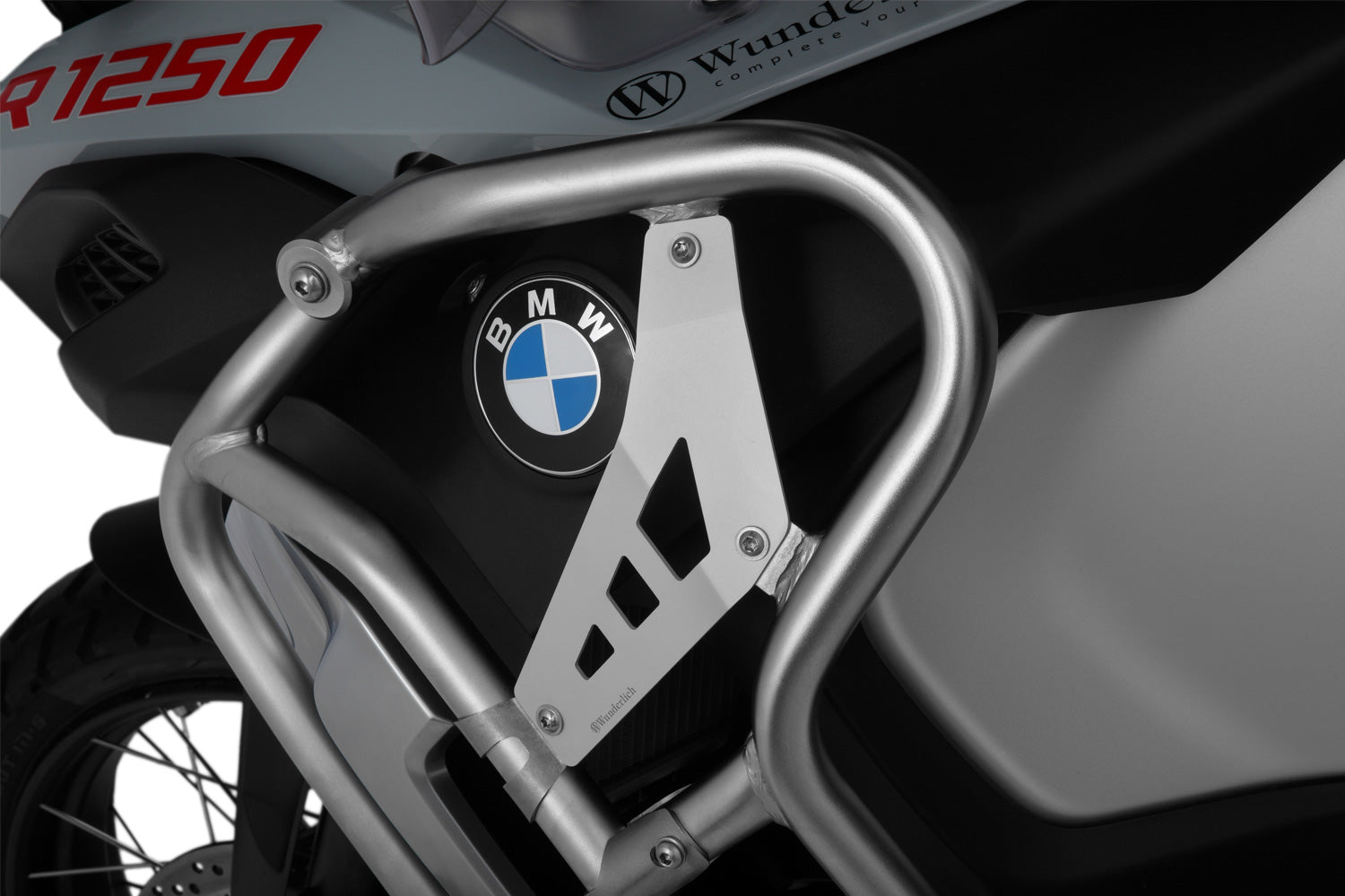 Wunderlich filler plates for tank protection bar extension R 1250 GS Adventure