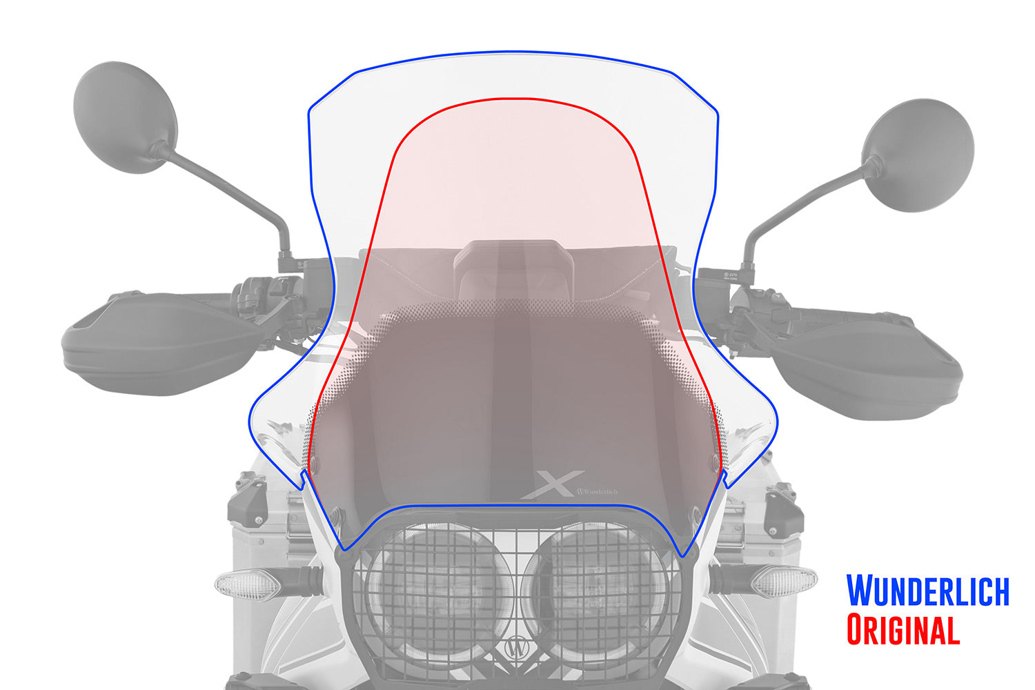 Wunderlich MARATHON windshield - For models with original enduro handguards