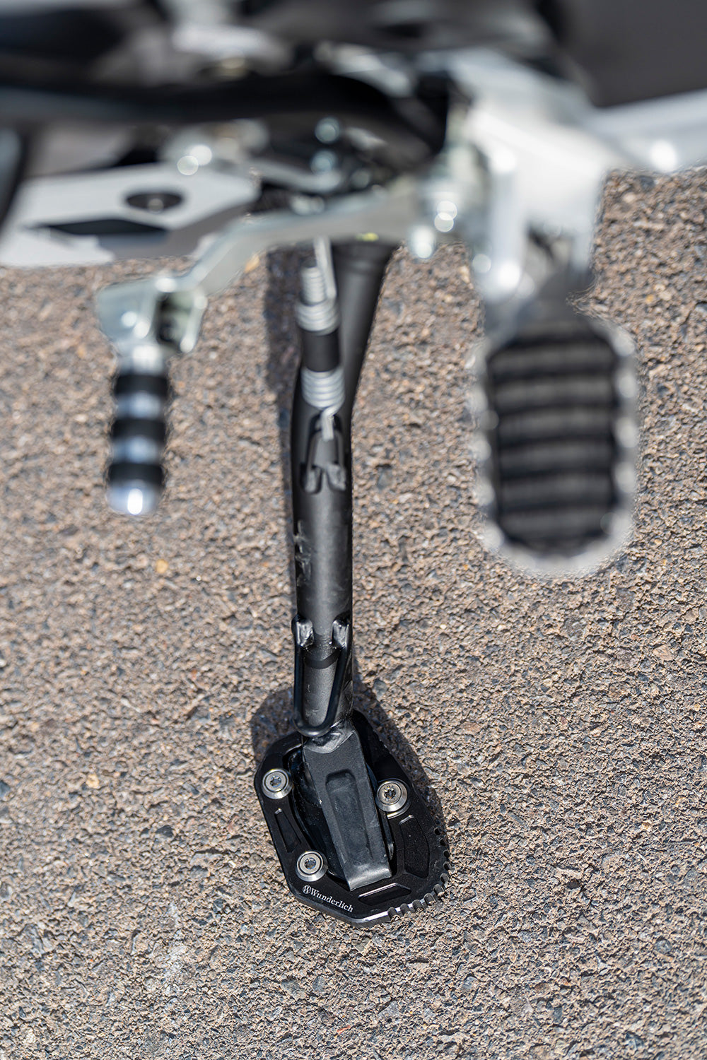 Wunderlich side stand enlarged support Ducati