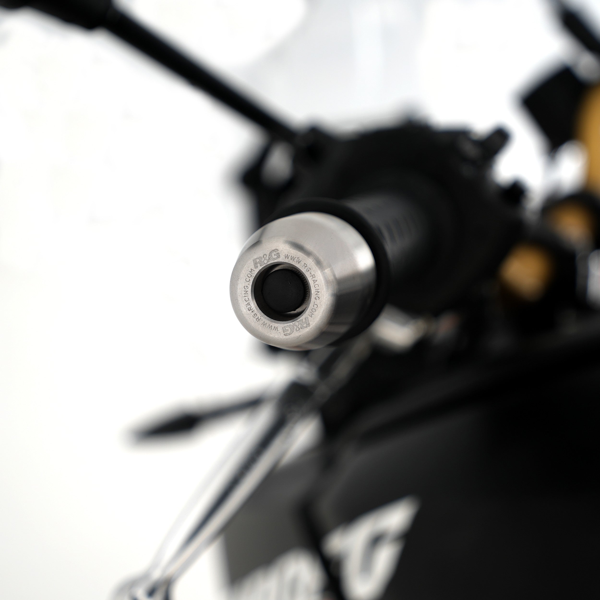 R&G Stainless Steel Bar Ends for the Aprilia Tuareg 660 Rally '25-, RSV4 RF '15 - '24, Ducati Panigale V2 '20 - '24, Honda CRF1100LAfrica Twin  Adventure Sport Sports '20-, CRF1100L Africa Twin DCT '24- and 3 others.