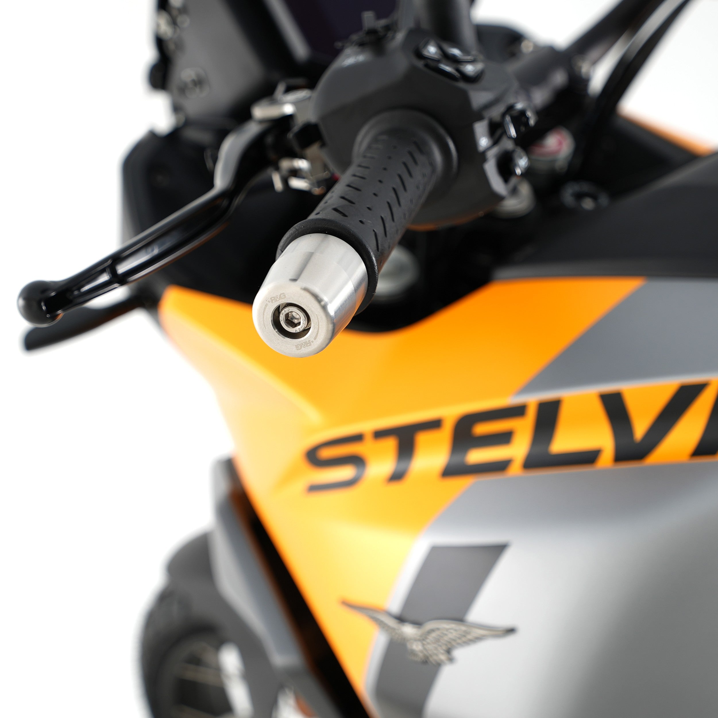 R&G Stainless Steel Bar Ends For Moto Guzzi Stelvio '24-, V7 Stone '21-