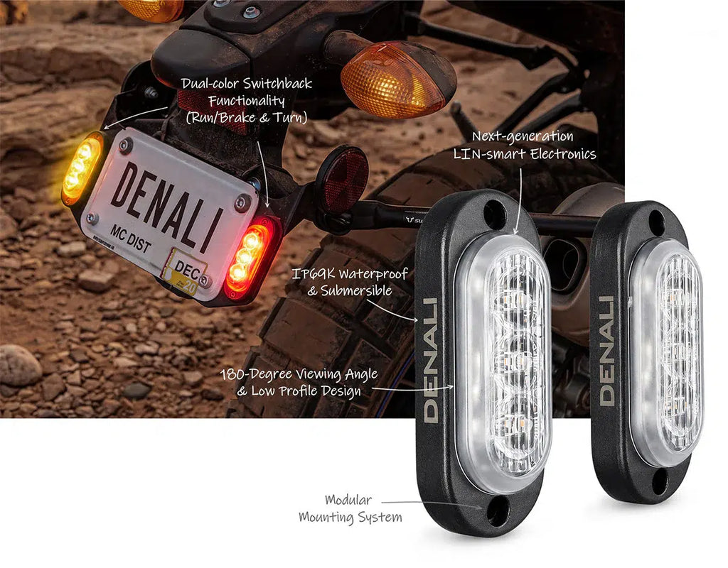 Denali T3-S SMART Rear Switchback LED Indicator/Brake Light Pods