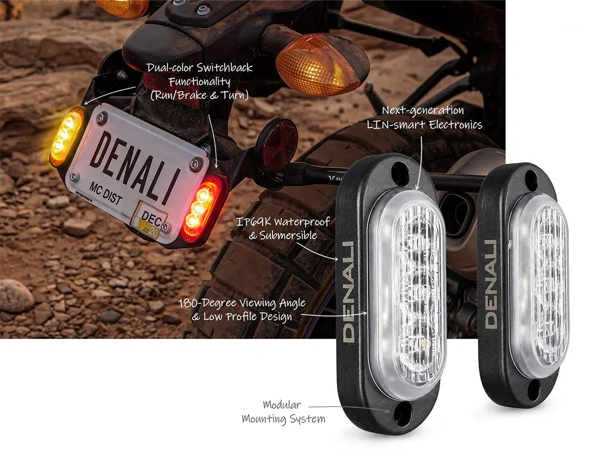 Denali T3-S SMART Rear Switchback LED Indicator/Brake Light Pods