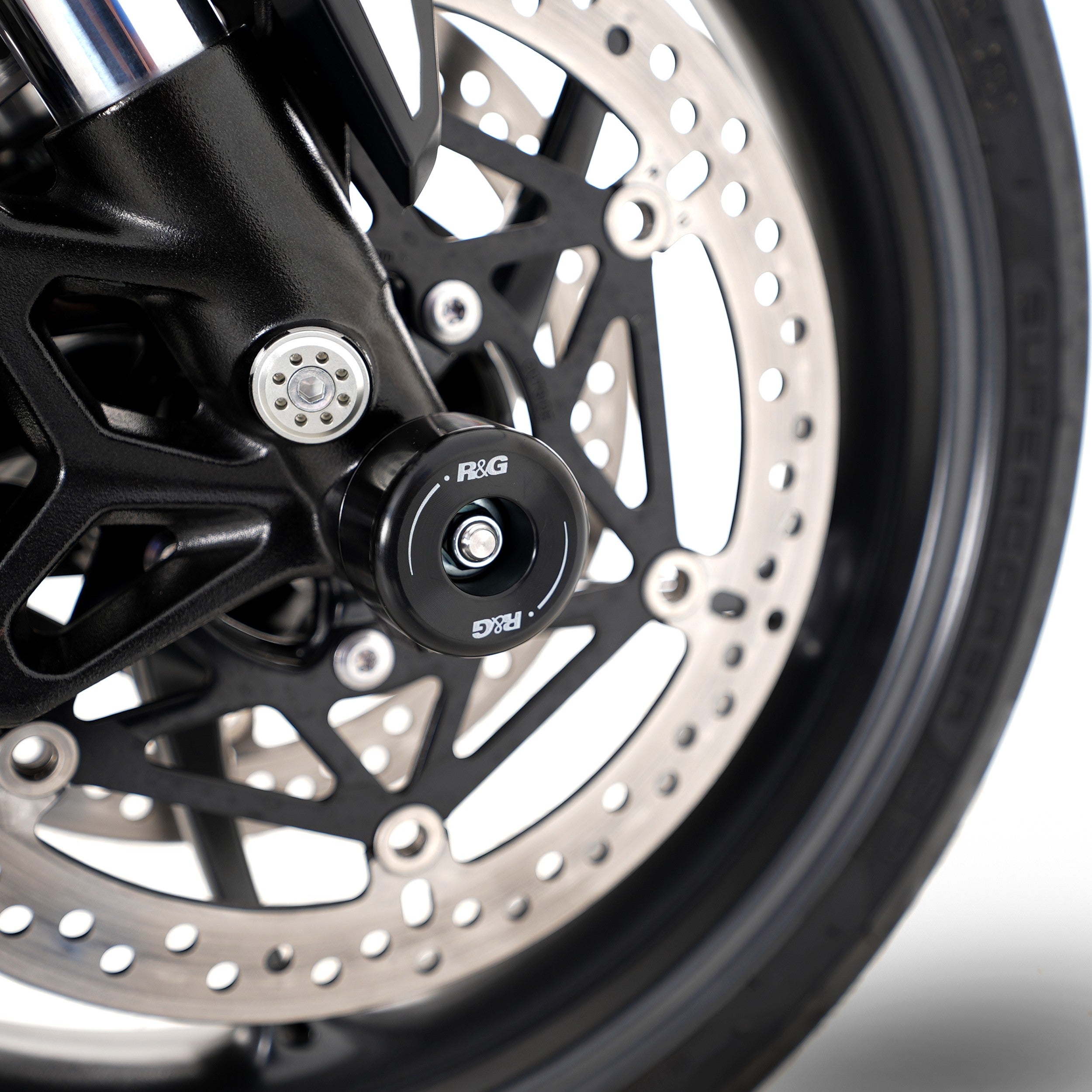 Fork Protectors for the Triumph Street Triple 660 S '17-'22, Daytona 675 '13-,Daytona 660 '24-, Street Triple RX '15-, Street Triple  R/RS 765 '17- and 6 others.