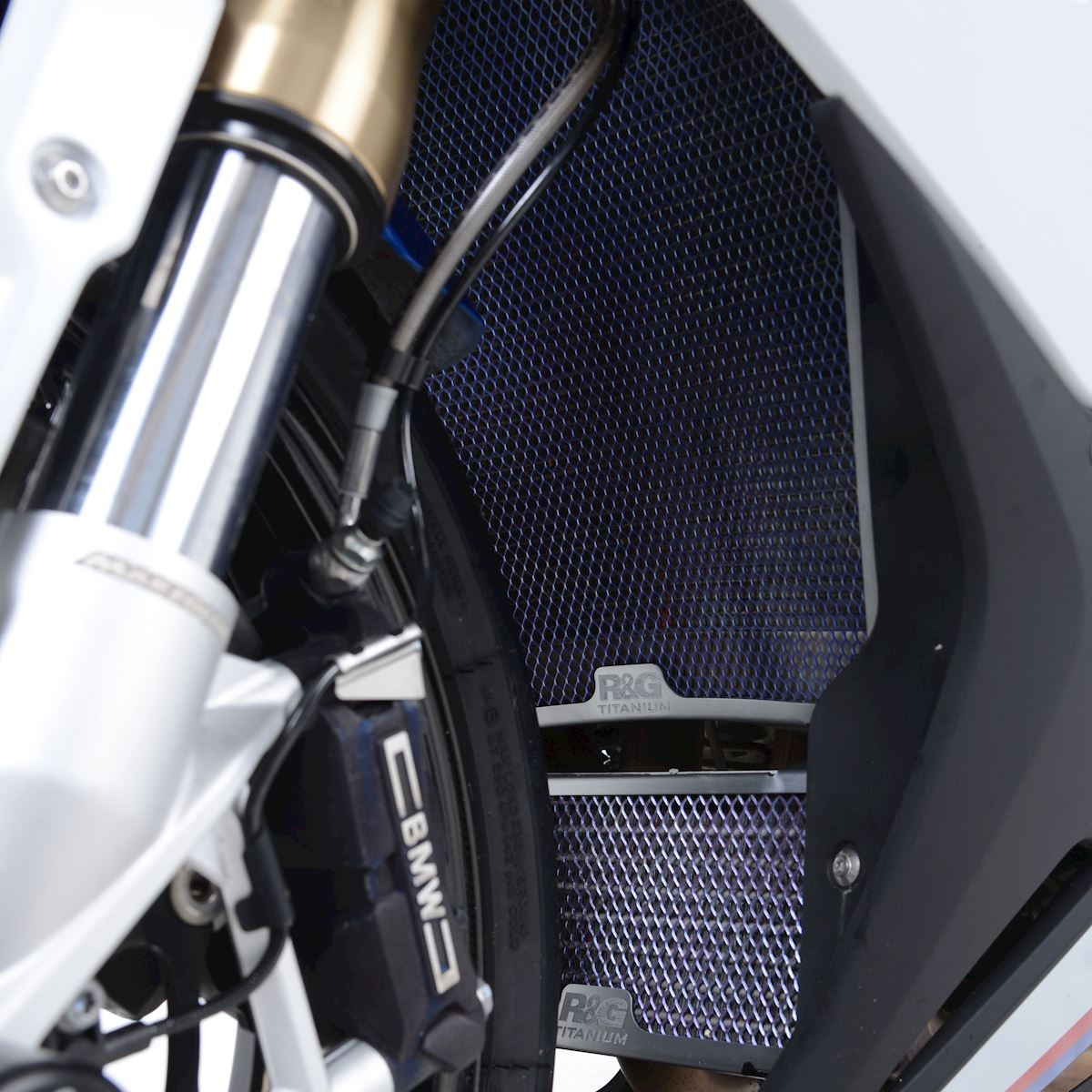 Titanium Radiator Guard for BMW S1000RR '19- '24, S1000R '21-'24, S1000R Sport '21-'24, S1000R M Sport '21- '24, M1000RR '21- '24  & M1000R '23-