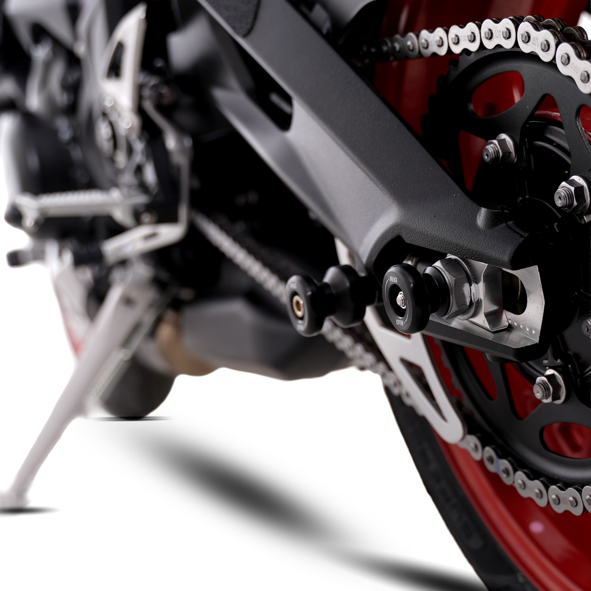 Spindle Sliders for Triumph Street Triple 660 S '17-'22, Daytona 675, Triumph Daytona Moto2™ 765 '20-, Street Triple 765 RX '26-, Street Triple '07- & Street Triple R '08- models.