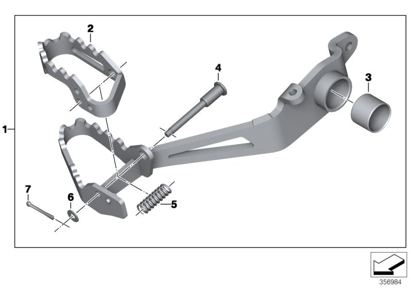Genuine BMW Footbrake Lever, Adjustable (K80 F750GS, K81/K82 F850GS/GSA)